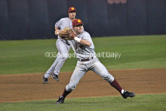 Kevin Swick makes a play at third.