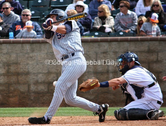 Michael Lorenzen takes a bad swing.
