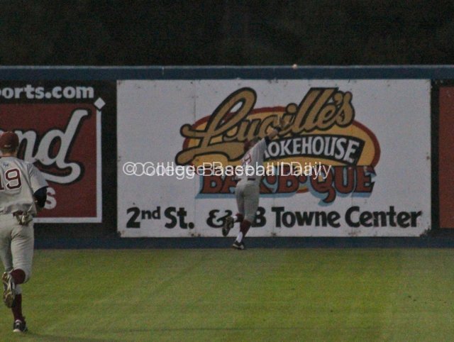 Mitchell Esser can't catch a deep drive to LF.