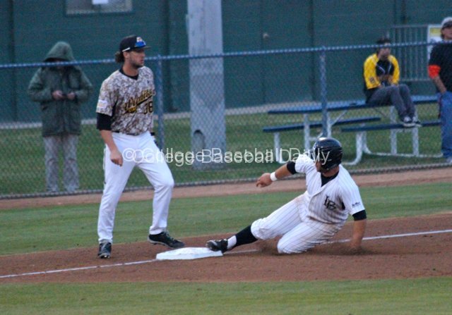 Ino Patron slides in safely.