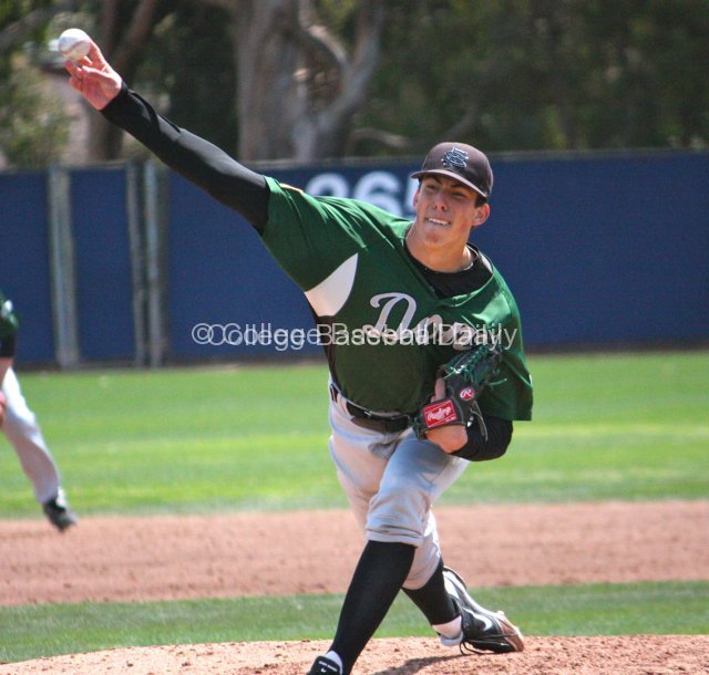 Kyle Zimmer pitches.
