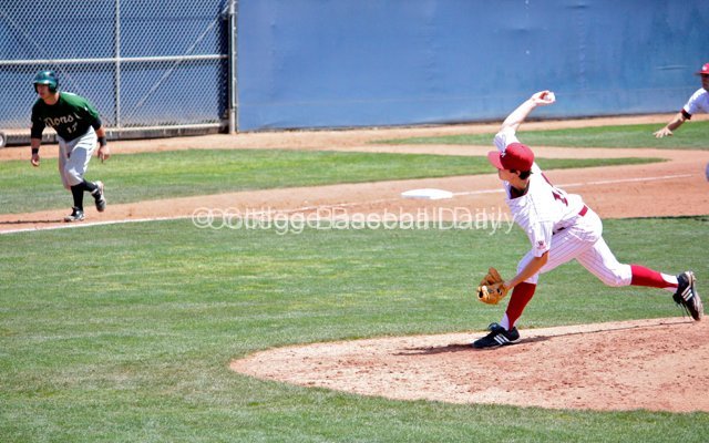 Colin Welmon delivers with Morioka on third.
