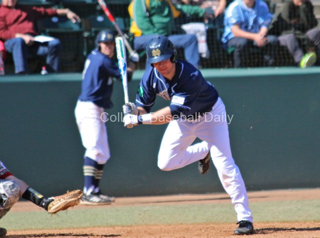 Ryan Bull gets hit by a pitch in the shin.
