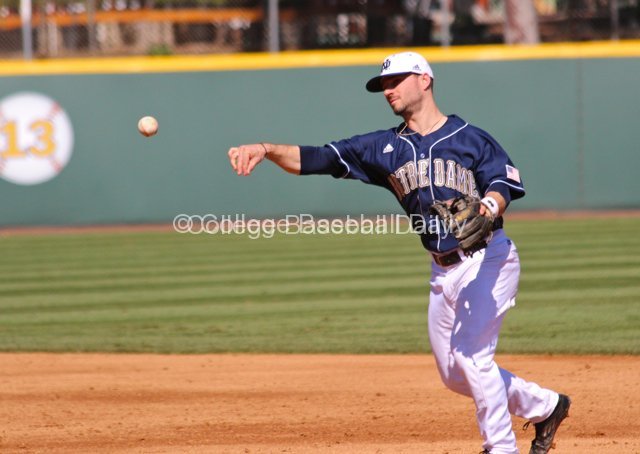 Frank Desico throws to first.