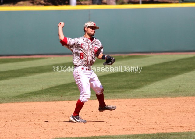 Jack Mayfield makes a play to end the ninth.
