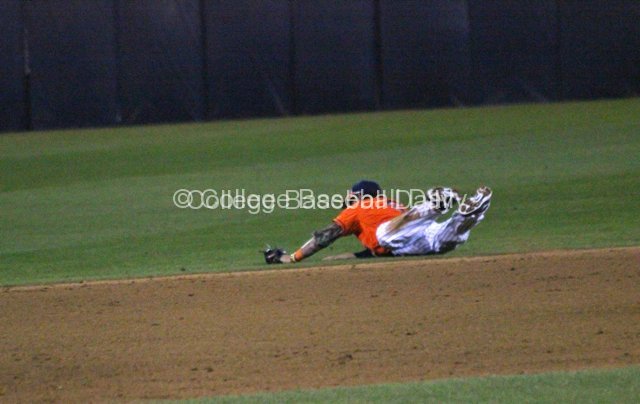 Richy Pedroza dives in the hole.