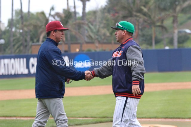 Steve Rodriguez and Jason Gill shake hands after the series.