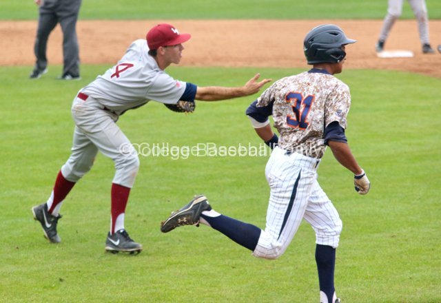 Cullen Mahoney flips to first.