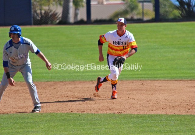 Cody Nulph cuts behind a runner.