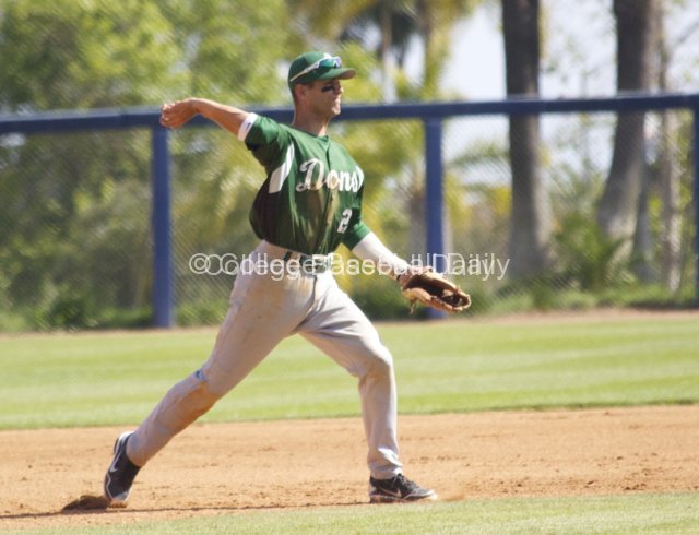 Aritz Garcia throws across the diamond.