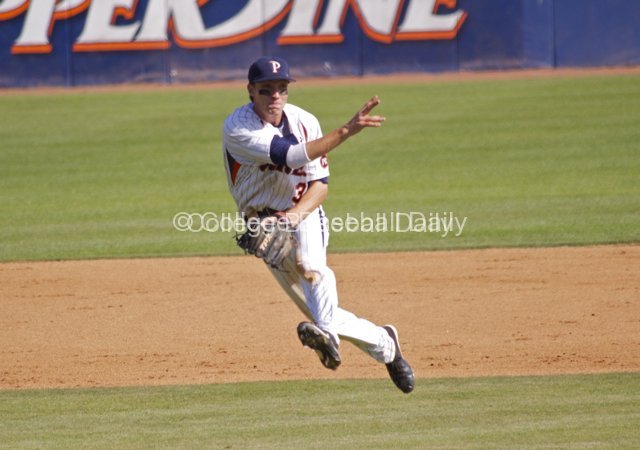 Zach Vincej makes a play on a slow roller.