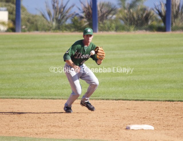 SS Adam Clear makes a play on a ball up the middle.