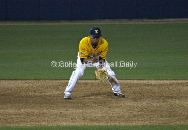 Derek Toadvine fields a chopper.