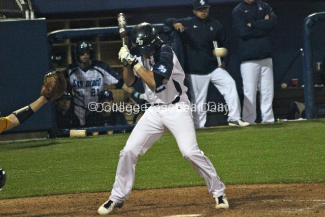 Chris Woolley tries to avoid a pitch.