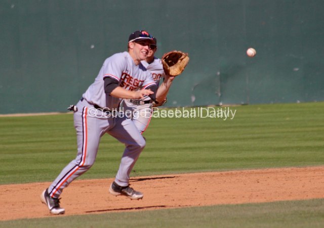 Kavin Keyes fields a chopper.