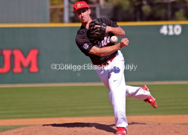 Bryan Crabbe fires a fastball.