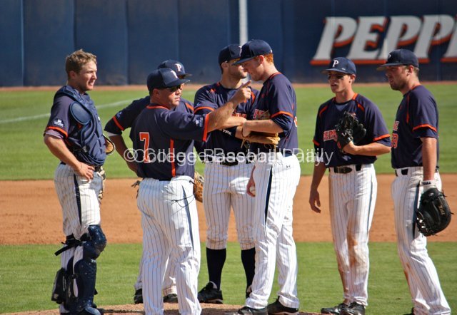 Steve Rodriguez makes the call to the bullpen.