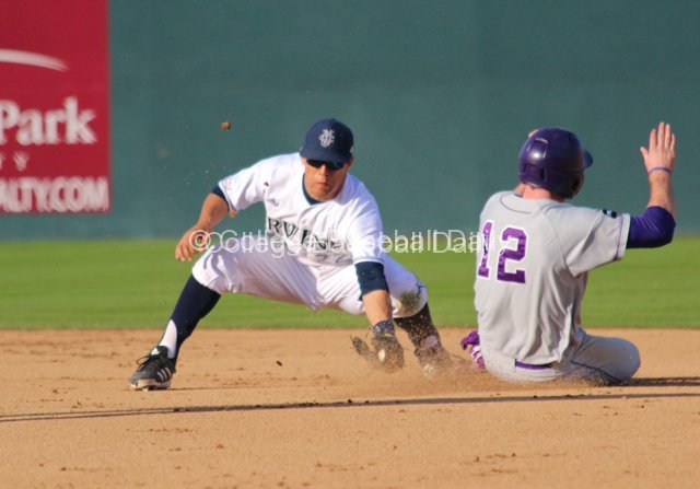 Chris Rabago tries to nab Kramer Scott.