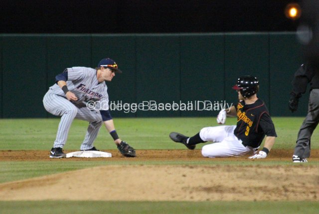 Greg Zebrack is hosed at second base.
