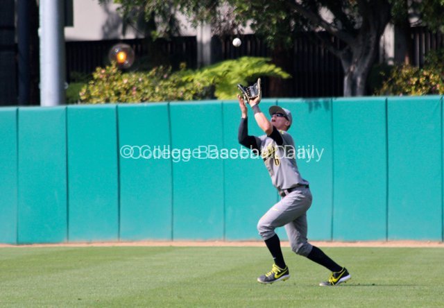 Scott Heineman catches a flyball.