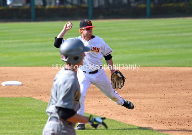 Adam Landecker tries to play a slow roller.