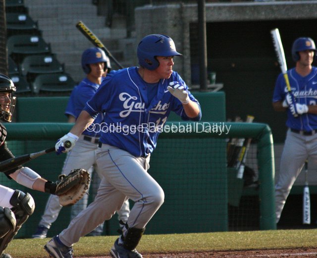 Greg Mahle swings.