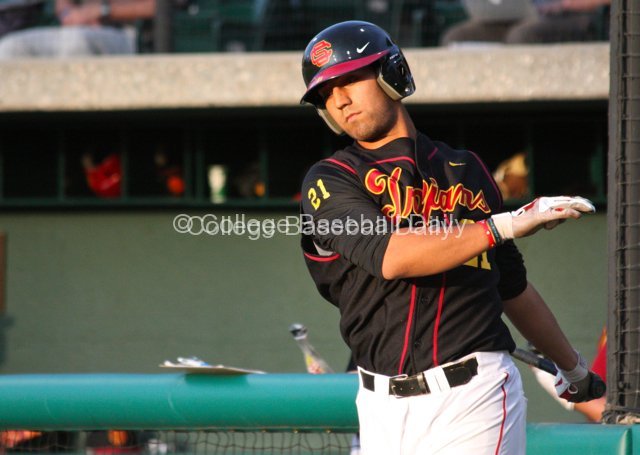 Jake Hernandez loosens.