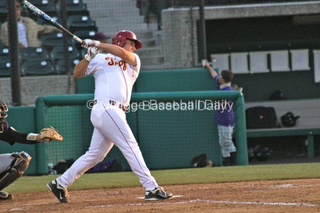 Brandon Garcia lines one of USC's four hits.