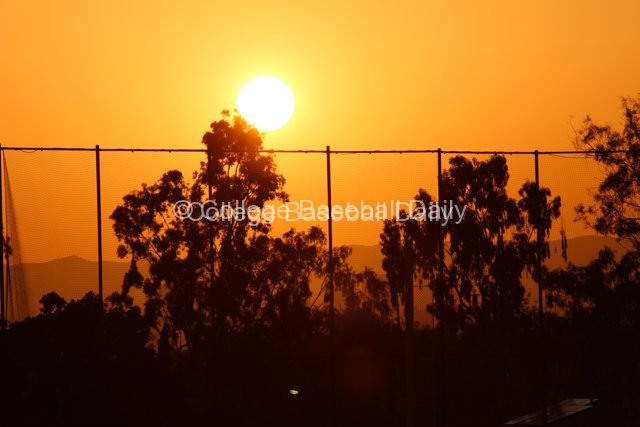The sun setting on Dedeaux Field & possibly USC's tournament hopes.